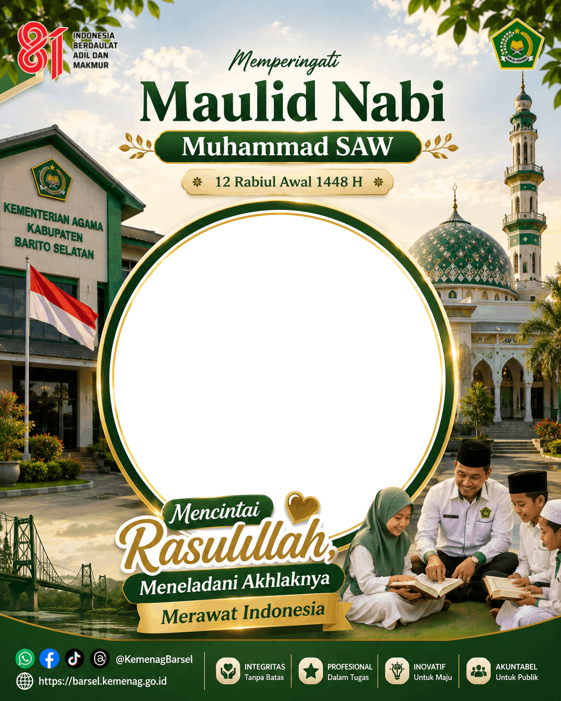 Twibbon Maulid Nabi Muhammad SAW 1448 H – Kemenag Barsel